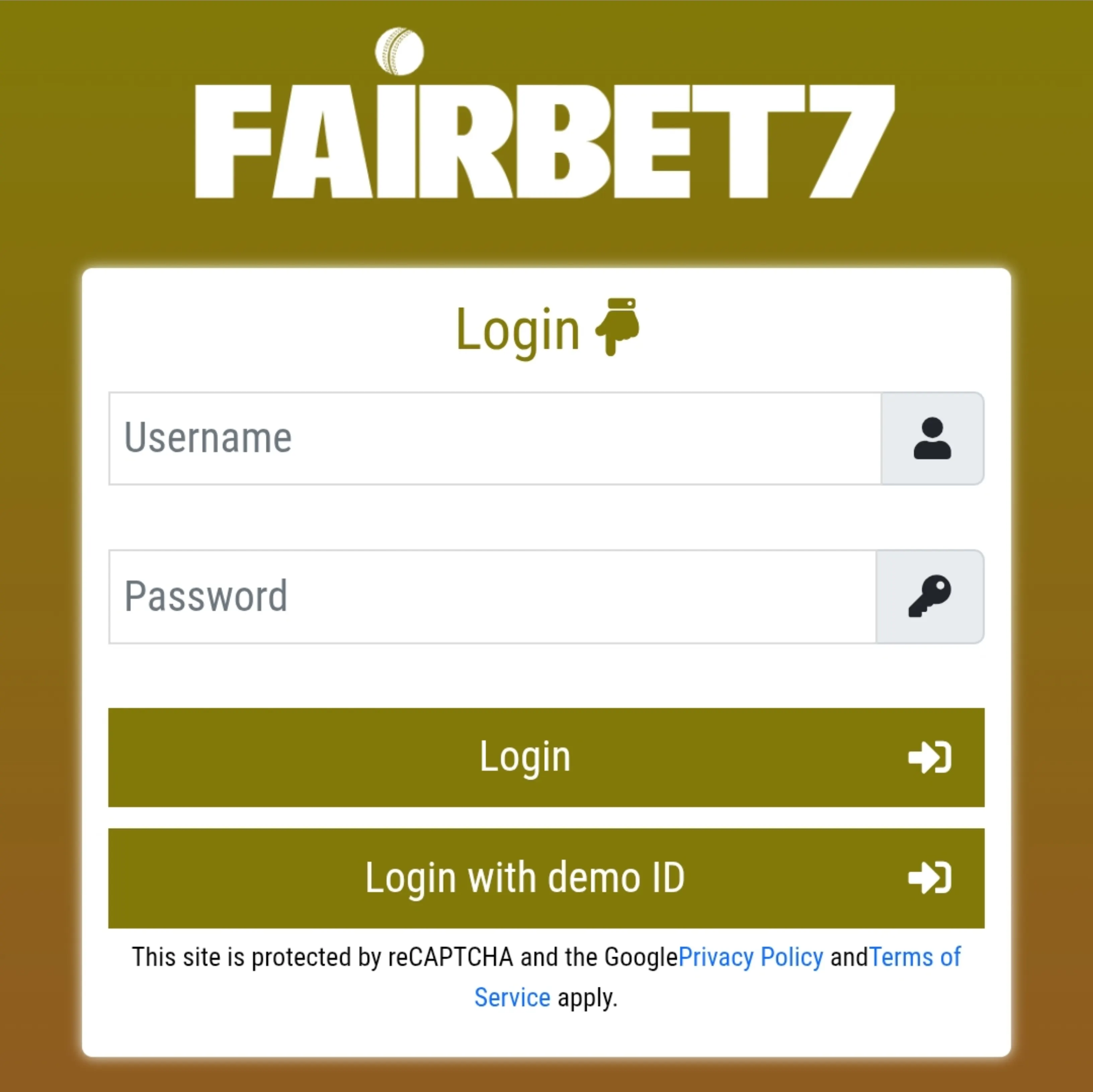 Fairbet7.com login cricket betting exchange dashboard interface